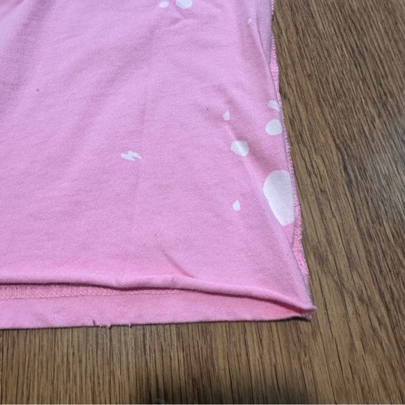 nununu Pink Splatter kid T-Shirt size 3-4 years NWT crewneck raw hem - Picture 5 of 8